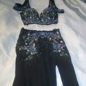 Rachel Allen 2pc Black Sequin Dress